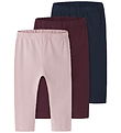 Name It Leggings - 3-Pack - NbfVuvivian - Burnished Lilac/Fig/Na