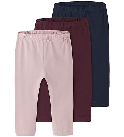 Name It Leggings - 3er-Pack - NbfVuvivian - Brüniert Lilac/Fig/N