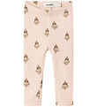 Lil' Atelier Leggings - Rib - NbfLavo - Pastel Perkament m. Klau