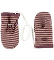 Joha Mittens w. Thumb - Wool - Rose w. Stripes
