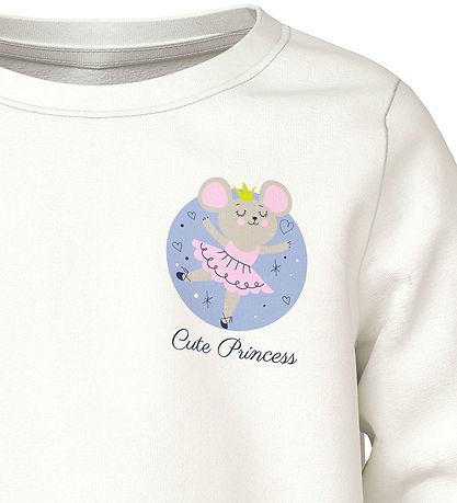 Name It Blouse - NmfViolet - Cloud Dancer/Cute Princess