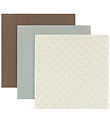 Lil' Atelier Muslin Cloths - 3-Pack - NbnFergie - Turtledove/Pig