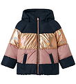 Name It Puffer Jacket - NmfMille - Dark Sapphire w. Stripes