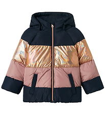 Name It Puffer Jacket - NmfMille - Dark Sapphire w. Stripes