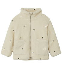 Name It Fleece Jacket - Teddy - NmnMagot - Fog/Flower
