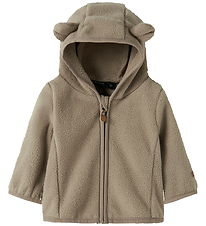Name It Fleece Jacket - NbnMeeko - Timber Wolf w. Ears