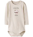 Name It Bodysuit l/s - NbfNucake - Peyote Melange w. Print