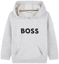 BOSS Hoodie - Grey Melange w. Logo
