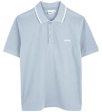 BOSS Polo - Lyseblå m. Hvid