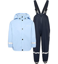Didriksons Rainwear w. Suspenders - PU - Slaskeman - Light Sea B