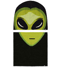 Molo Beanie w. Tube Scarf - Kleo - Wool/Acrylic - Alien Face