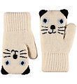 Molo Mittens w. Lining - Knitted - Kenau - Vanilla w. Cat