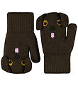 Molo Mittens w. Lining - Knitted - Kenau - Dark Cocoa w. Dog