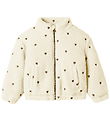 Lil' Atelier Fleece Jacket - NmfNalo - Turtledove/Black w. Heart