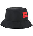 HUGO Bucket Hat - Vändbar - Softshell/Fleece - Svart