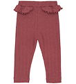 En Fant Leggings - Rib - Rauður Rouge M. Mynsturprjón