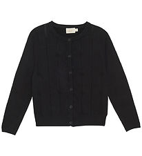 Creamie Cardigan - Strick - Pointelle - Schwarz