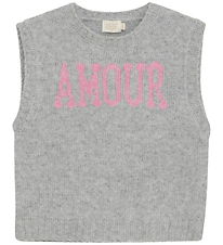Creamie Waistcoat - Knitted - Slipover - Light Grey Melange