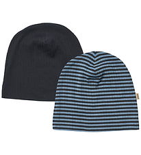 Wheat Beanies - Rib 2-Pack - Aidan - Bright Blue Stripe