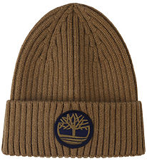 Timberland Húfa - Rib - Prjónað - Khaki M. Lógó