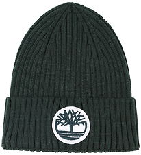 Timberland Húfa - Rib - Prjónað - Dökkgrænn M. Lógó
