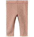 Lil' Atelier Leggings - Wool - NbfNoel - Roebuck w. Pointelle