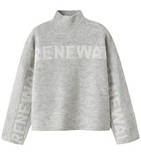 Name It Blouse - Knitted - Rib - NkfNuva - Light Grey Melange