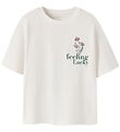 Name It T-shirt - NkfNyttanna - Cloud Dancer w. Print