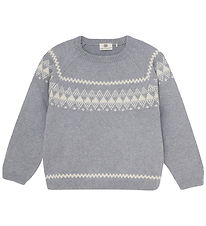 En Fant Blouse - Knitted - Cotton/Wool - Light Grey Melange