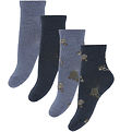 Name It Sokkar - 4 Pakki - Ull/Bómull - NmmWak - Folkstone Grey/