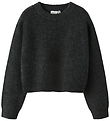 Name It Bluse - Strick - NkfHolly - Boxy - Dunkelgrau-Meliert