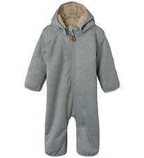 Name It Softshell Suit w. Fleece - NbnMada08 - Grey Melange w. Ø