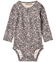 Wheat Bodysuit l/s - Liv - Purple Stone Flowers