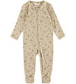 Joha Jumpsuit w. Feet - Wool - Beige w. Stars