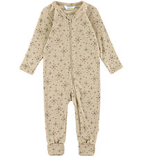 Joha Jumpsuit w. Feet - Wool - Beige w. Stars