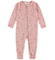 Joha Jumpsuit w. Feet - Wool - Pink w. Stars