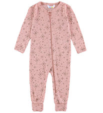 Joha Jumpsuit w. Feet - Wool - Pink w. Stars
