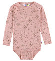 Joha Bodysuit l/s - Wool - Pink w. Stars