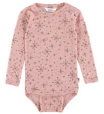 Joha Bodysuit l/s - Wool - Pink w. Stars