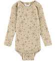 Joha Bodysuit l/s - Wool - Beige w. Stars