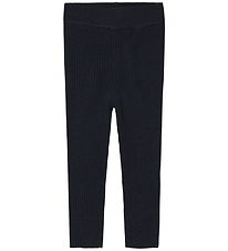 FUB Leggings - Rib - Prjónað - Ull - Dark Dökkblátt
