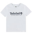 Timberland Stuttermabolur - Hvítt/Dökkblátt M. Prentað