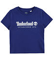 Timberland Stuttermabolur - Blátt M. Prentað