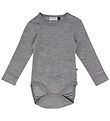 Hummel Bodysuit l/s - HmlMini - Wool - Grey Melange