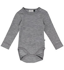 Hummel Bodysuit l/s - HmlMini - Wool - Grey Melange
