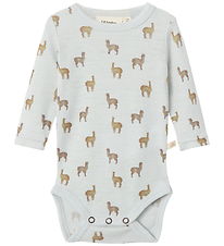 Lil' Atelier Bodysuit l/s - Wool - NbmNoel - Gray Dawn/Lama