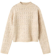 LMTD Blouse - Knitted - NlfNamely - Oatmeal w. Pointelle