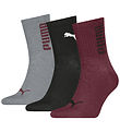 Puma Socks - Short - 3-Pack - Bordeaux/Black/Grey