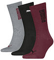 Puma Socks - Regular Crew - 3-Pack - Bordeaux/Black/Grey