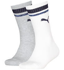 Puma Socks - Kids Crew - 2-Pack - White/Grey/Blue